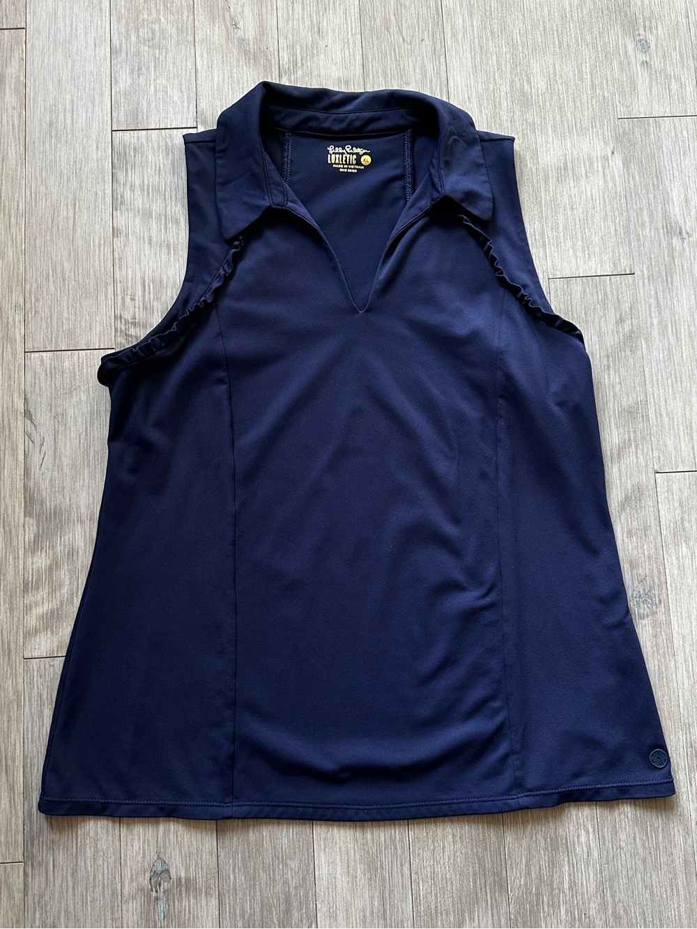 Lilly Pulitzer Navy Sleeveless Polo‎ Tank with V-Notch Size XL